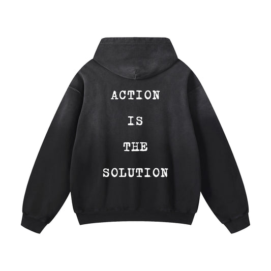 Action is the Solution | Unisex Oversized Hoodie for Bodybuilding & Powerlifting