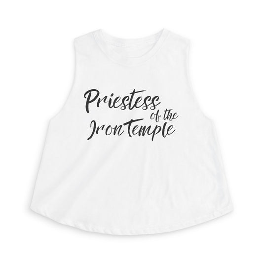 Priestess of the Iron Temple Crop Top Front White