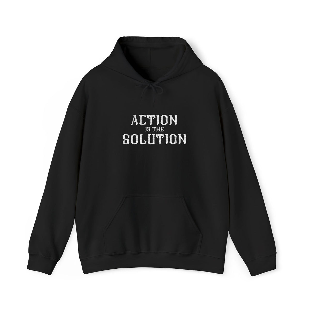 Action is the Solution | Unisex Heavy Blend Hoodie for Bodybuilding & Powerlifting