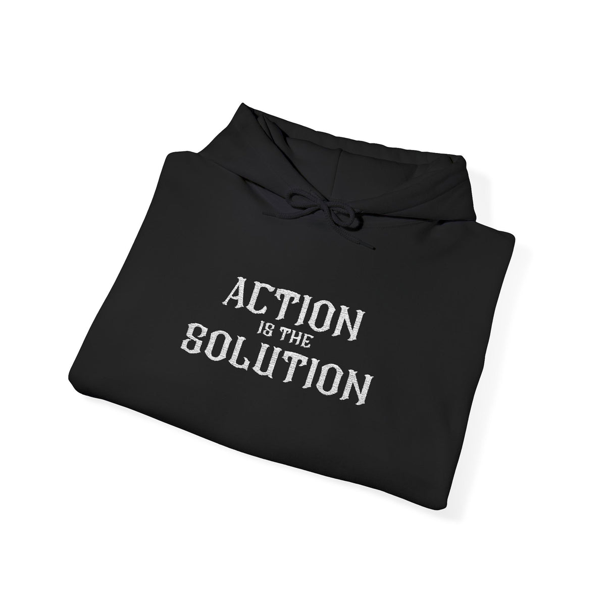 Action is the Solution | Unisex Heavy Blend Hoodie for Bodybuilding & Powerlifting