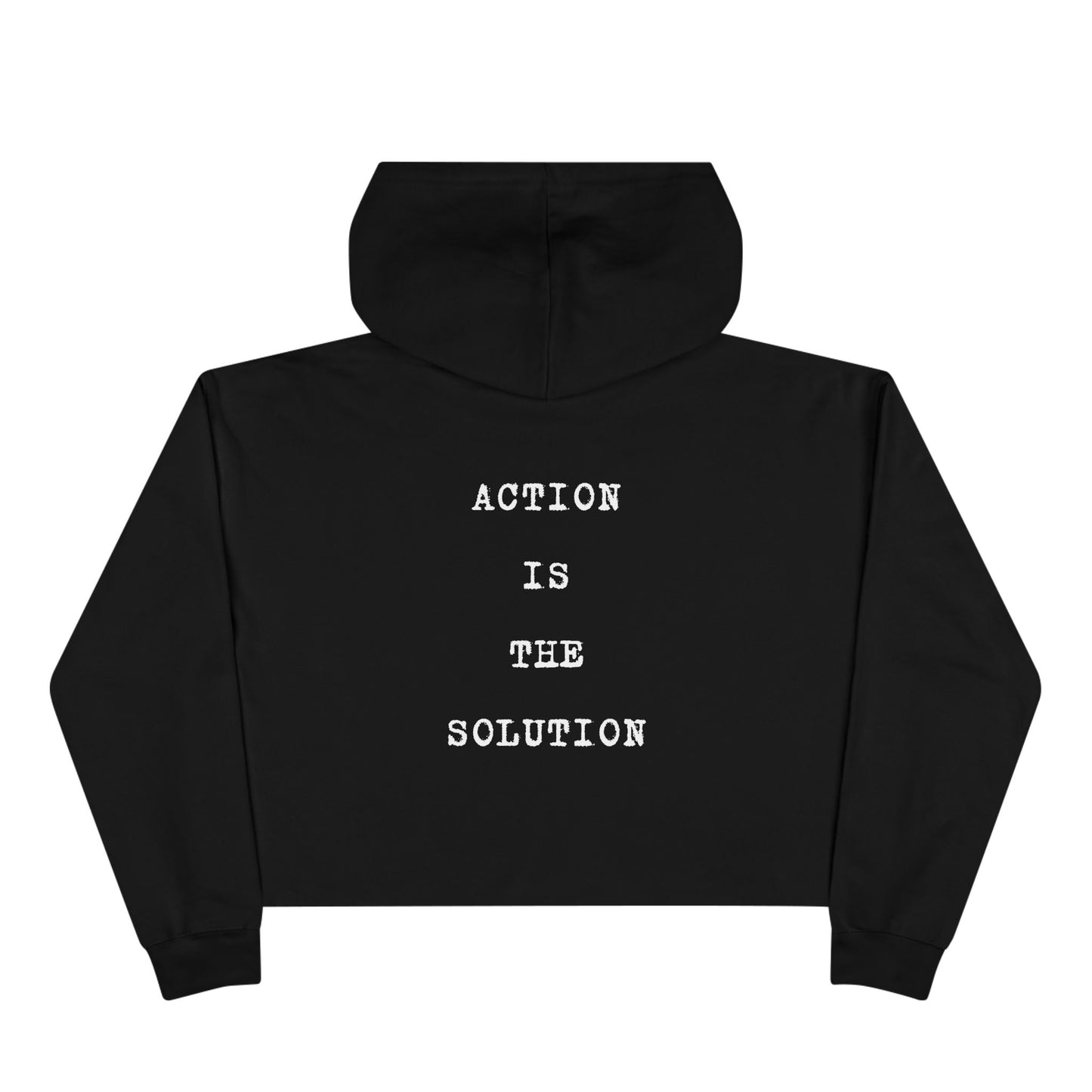 Action Crop Hoodie Back Black
