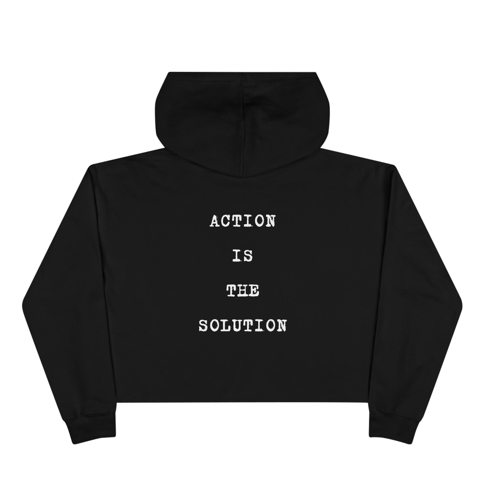 Action Crop Hoodie Back Black