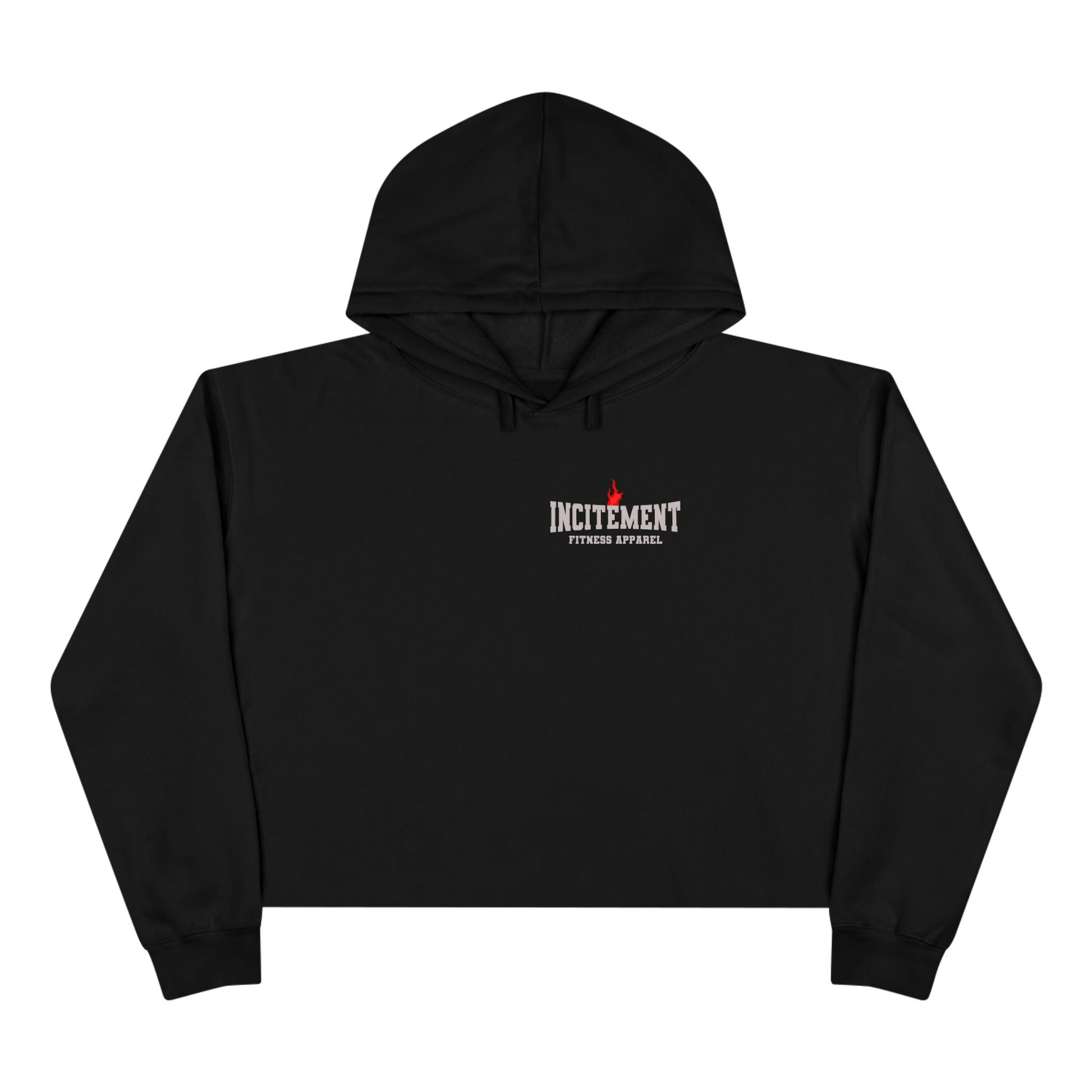 Action Crop Hoodie Front Black
