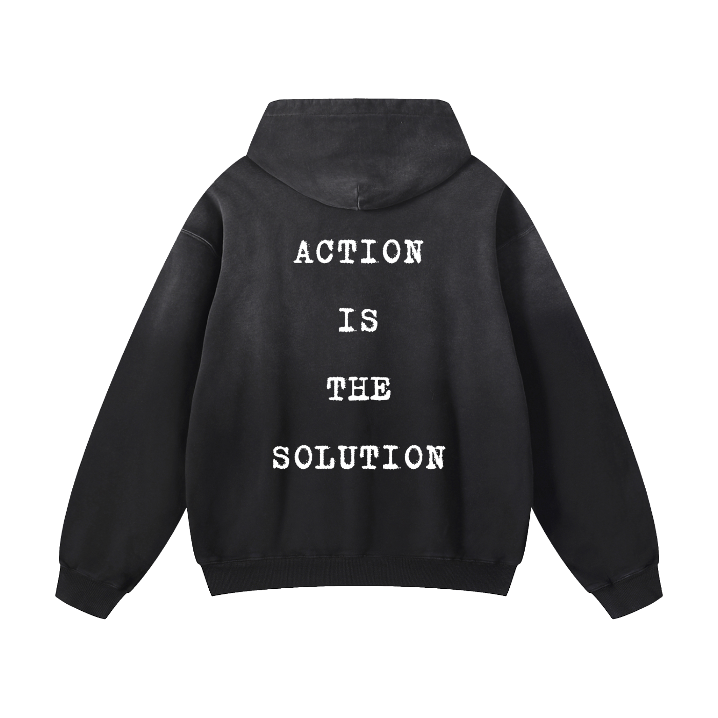 Action Oversized Hoodie Back Black