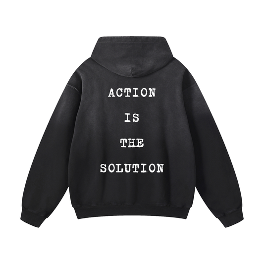 Action Oversized Hoodie Back Black