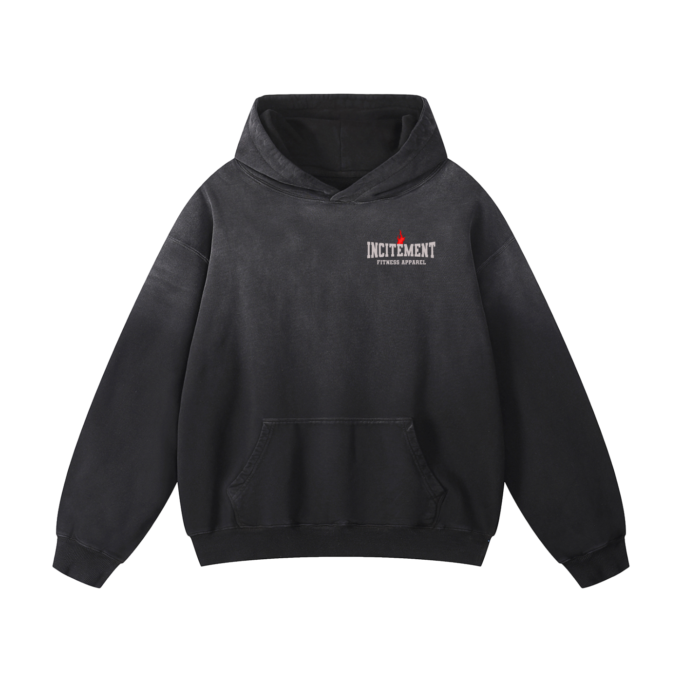 Action Oversized Hoodie Front Black