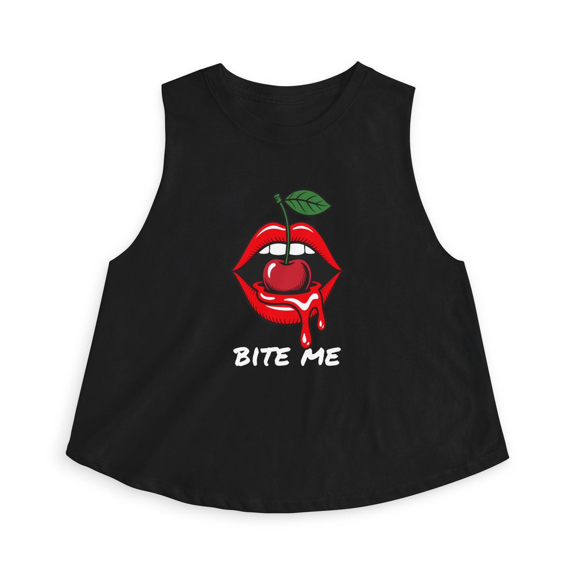 Bite Me Crop Top Front Black