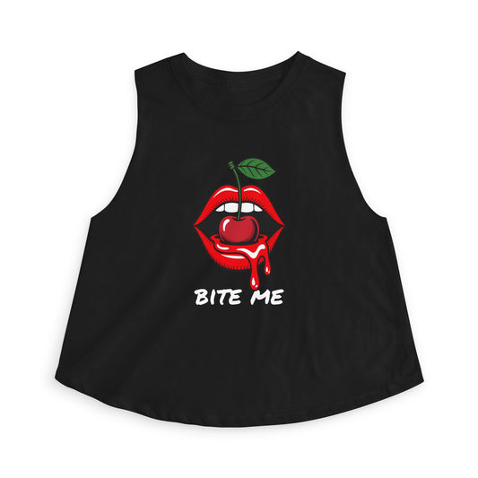 Bite Me Crop Top Front Black
