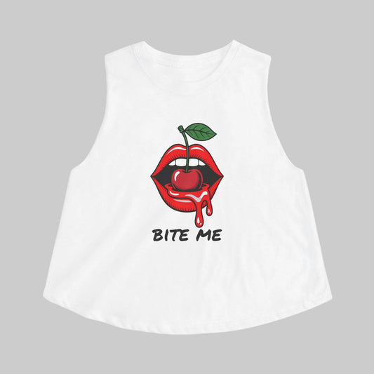 Bite Me Crop Top Front White