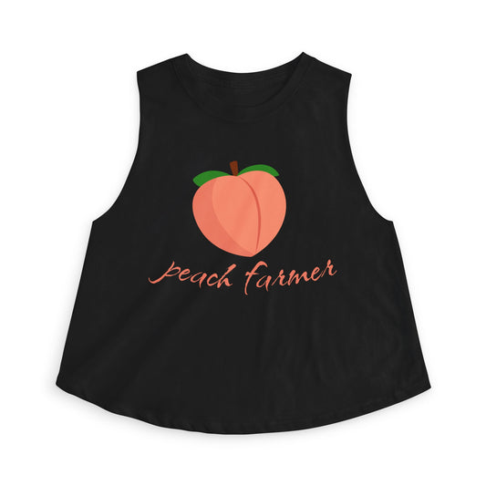 Peach Farmer Crop Top Front Black