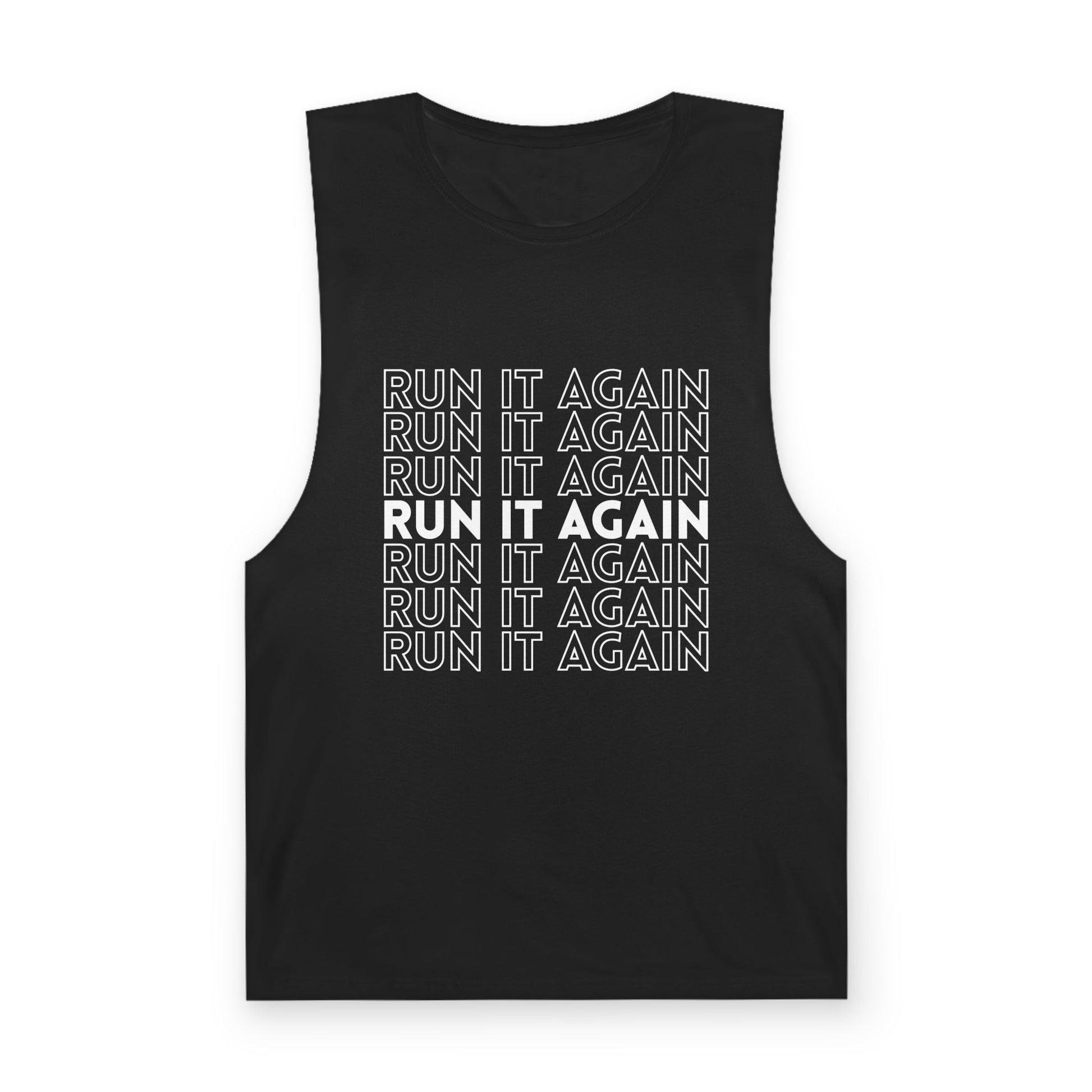 Run It Again 2.0 Muscle Shirt Front Black