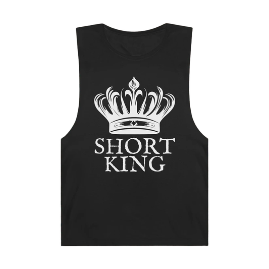 Short King Muscle Tank Front Black